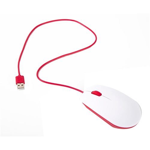 Raspberry Pi Official Raspberry Pi Optical USB Mouse - Red/White — vista 1