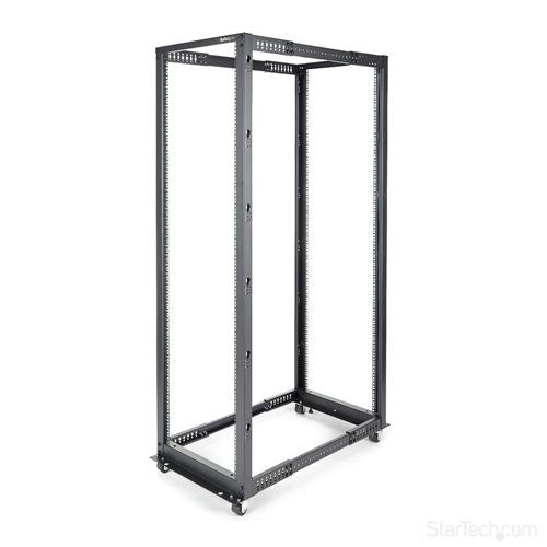 StarTech 4-Post 42U Mobile Open Frame Server Rack — vista 1