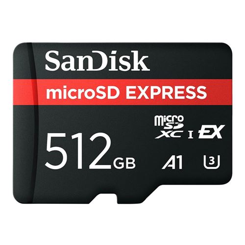 Sandisk 512GB microSD Express Class 10 / U3 Flash Memory Card — vista 1