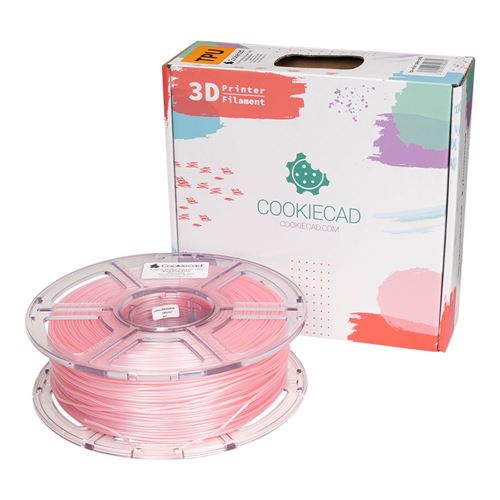Cookiecad 1.75 mm TPU 3D Printer Filament 1.0 kg (2.2 lbs.) Spool - Pale Pink Elixir — vista 1