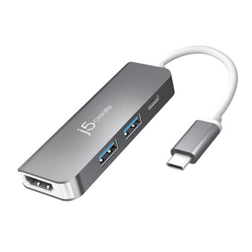 j5create JCD371 USB-C w/ PD 2.0, 2 USB Type-A, HDMI Port Hub — vista 1