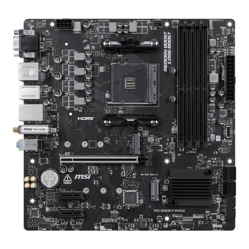 Tarjeta Madre MSI PRO B550M-P WIFI6E AMD AM4 B550 microATX — vista 1