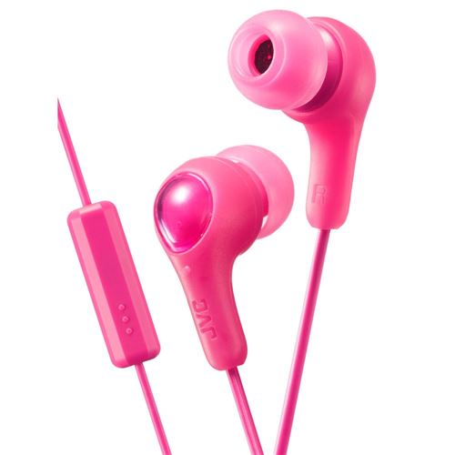 JVC Gummy Plus Wired Earbuds - Pink
 Integrated Microphone;  Silicone Earpieces;  In-line  — vista 1