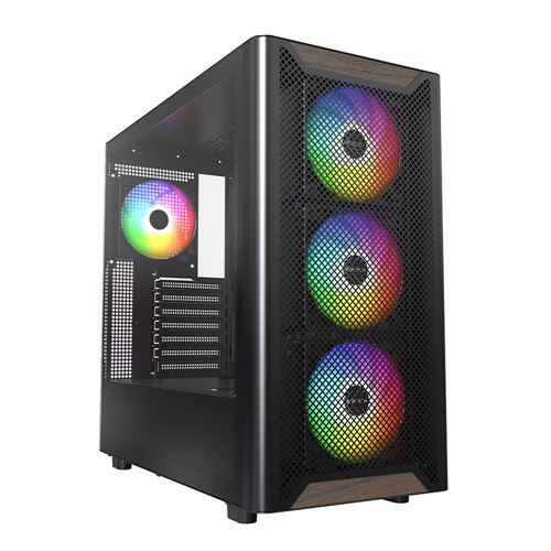Montech XR Wood ATX Mid-Tower Computer Case - Black — vista 1