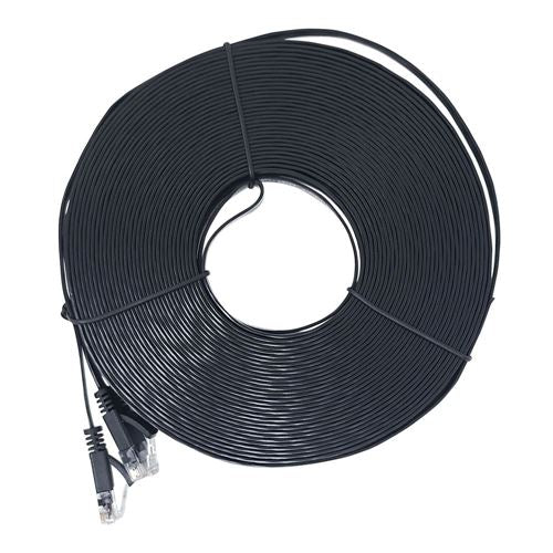 PPA 75 Ft. CAT 6 Bare Copper, 250Mhz Flat Ethernet Cable - Black — vista 1