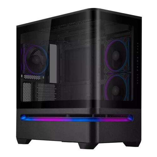 ASUS Prime AP202 ARGB Tempered Glass microATX Mid-Tower Computer Case - Black — vista 1
