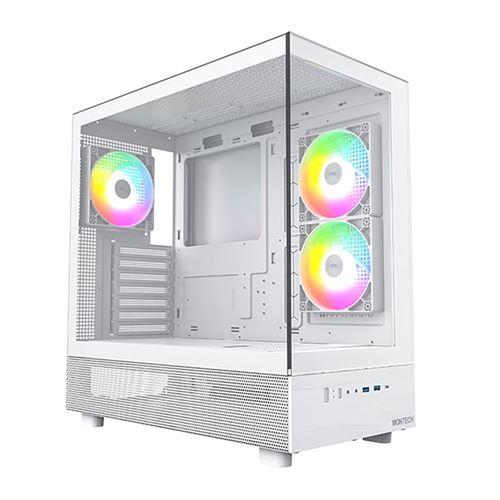Montech XR Tempered Glass ATX Mid-Tower Computer Case - White — vista 1