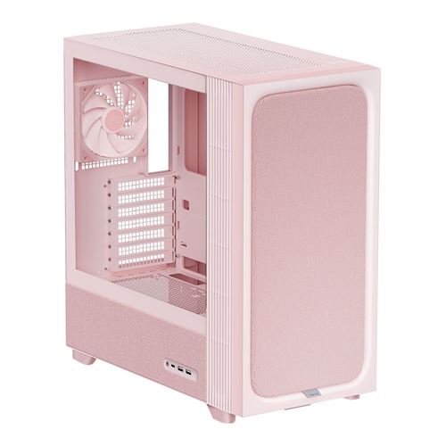 TRYX FLOVA F50 Tempered Glass ATX Mid-Tower Computer Case - Pink — vista 1