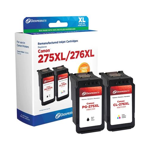 Dataproducts Remanufactured Canon PG-275XL/CL-276XL Ink Cartridge Combo Pack
 Genuine Cano — vista 1