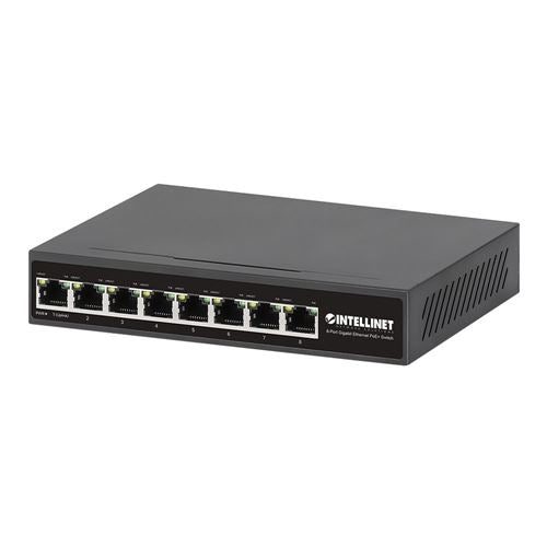 Intellinet 8-Port Gigabit Ethernet Unmanaged PoE+ Switch — vista 1