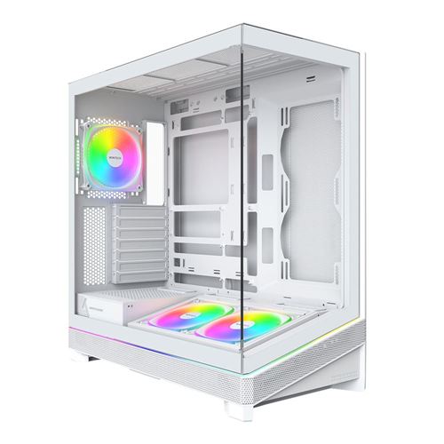 Montech SKY 3 RGB Tempered Glass ATX Mid-Tower Computer Case - White — vista 1