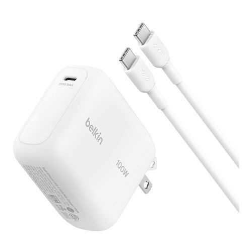 Belkin 100W Wall Charger 1.5M Type USB-C Cable, White — vista 1