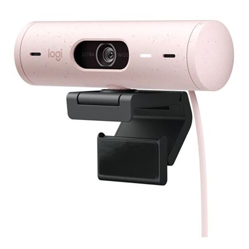 Logitech Brio 500 1080p Webcam - Rose
 Show Mode, Auto Light Correction, Privacy Shutter — vista 1