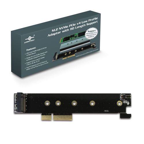 Vantec M.2 NVMe PCIe x4 Low Profile Adapter with 110 Length Support — vista 1