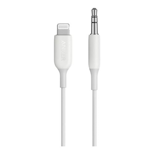 Anker PowerLine Lightning Male to 3.5mm Male Audio Aux Adapter 3 ft. - White — vista 1