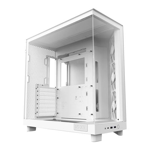 NZXT H6 Flow Tempered Glass ATX Mid-Tower Computer Case - White — vista 1