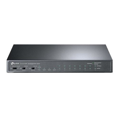 TP-LINK TL-SL1311MP - 8 Port 10/100Mbps Fast Ethernet PoE Switch 8 PoE+ Ports — vista 1