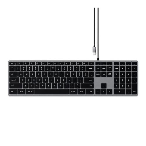 Satechi Slim W3 Wired Backlit Keyboard with Numeric Keypad - Illuminated Keys & Built-in U — vista 1
