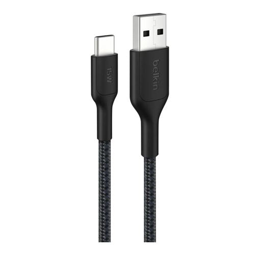 Belkin BoostCharge USB Type-A to USB Type-C 2.0 Cable (Black) - 3 Meter — vista 1