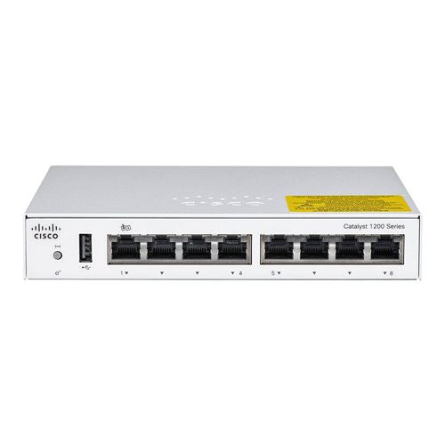 Cisco Catalyst 1200-8T-D 8 Port PoE Gigabit Ethernet Switch — vista 1