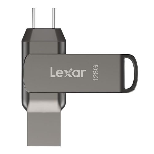 Lexar 128GB JumpDrive Dual Drive D400 USB 3.2 Gen 1 Flash Drive (USB-C / USB-A) — vista 1