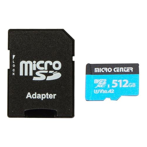 Micro Center 512GB Performance microSDXC Class 10 / UHS-3 Flash Memory Card with Adapter — vista 1