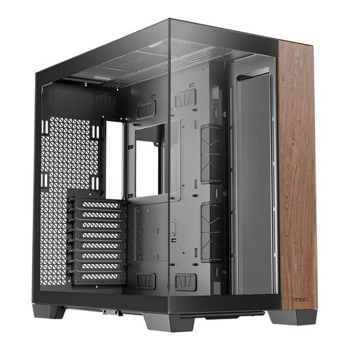 Antec C8 Wood Tempered Glass eATX Full Tower Computer Case - Black — vista 1