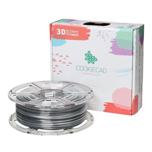 Cookiecad 1.75mm PLA Silk 3D Printer Filament Dual Color 1.0 kg (2.2 lbs.) Spool - Granite — vista 1