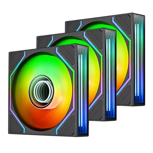 Thermaltake SWAFAN EX12 ARGB Hydraulic Bearing 120mm Case Fan - Black (3 Pack) — vista 1