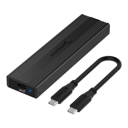 Sabrent USB 3.2 Type-C Tool-Free Enclosure for M.2 PCIe NVMe and SATA SSDs (EC-SNVE) — vista 1
