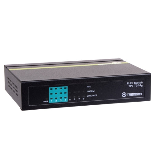 Trendnet TPETG44G 8-Port Gigabit GREENnet Switch with PoE Plus — vista 1