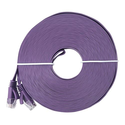 PPA 50 Ft. CAT 6 Bare Copper, 250Mhz Flat Ethernet Cable - Purple — vista 1