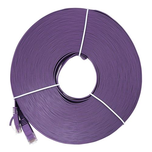 PPA 100 Ft. CAT 6 Bare Copper, 250Mhz Flat Ethernet Cable - Purple — vista 1