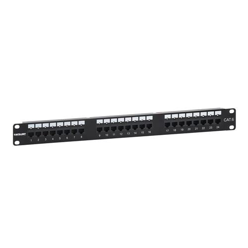 Intellinet Cat6 24-Port Patch Panel with LEDs — vista 1