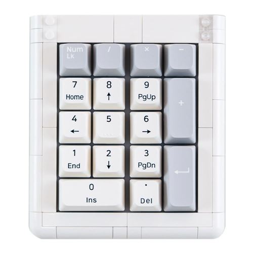 KBDcraft 01 Addams brick-built numpad - Full Kit (White) — vista 1
