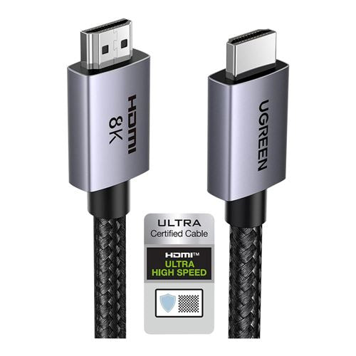 UGreen 8K HDMI 2.1 Male to HDMI 2.1 Male Video Cable 6.6 ft. - Gray — vista 1
