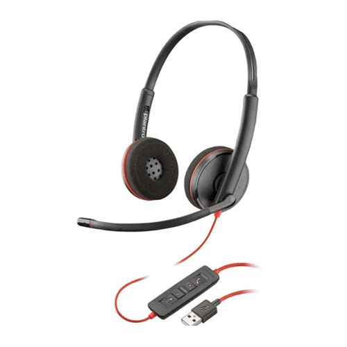 Poly Blackwire 3220 USB On-Ear Headset - Black — vista 1