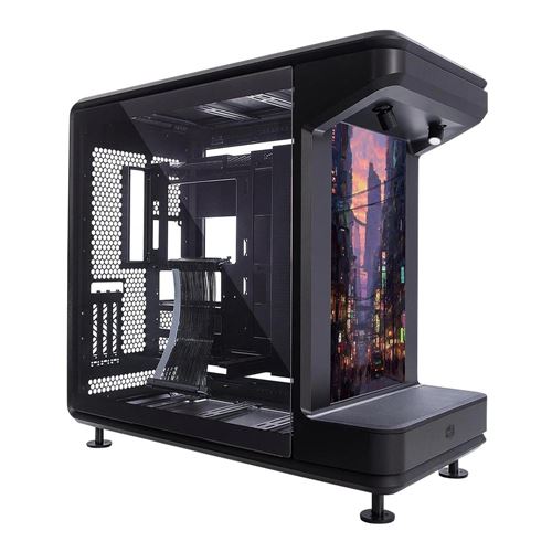 Cooler Master MasterFrame 360 Stage LCD Open-Frame Tempered Glass ATX Mid-Tower Computer C — vista 1