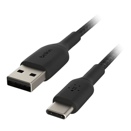 Belkin BoostCharge Braided USB-A to USB-C Cable 3 ft. Black — vista 1