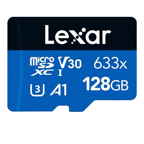 Lexar 128GB BLUE Series 633x microSDHC/microSDXC UHS-I Class 10 U3 V30 Flash Memory Card w — vista 1