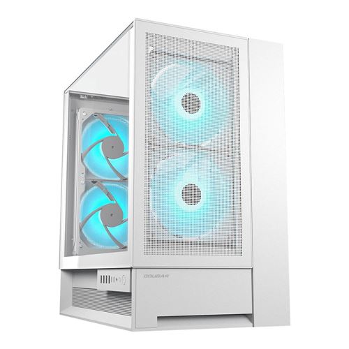 Cougar OmnyX Tempered Glass ATX Mid-Tower Computer Case - White — vista 1
