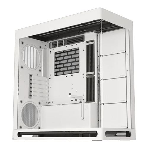 HAVN HS 420 Dual-Chamber Tempered Glass ATX Mid-Tower Computer Case - White — vista 1