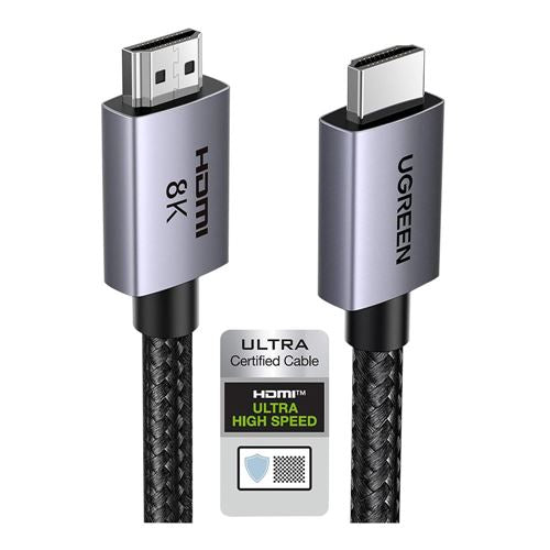 UGreen 8K HDMI 2.1 Male to HDMI 2.1 Male Cable - 3.3 ft. - Gray — vista 1
