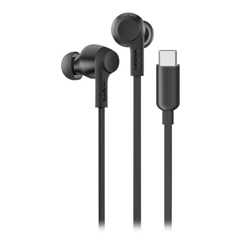 Belkin Active Noise Cancelling Wired USB Type-C Earbuds - Black — vista 1