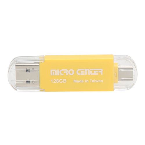 Micro Center 128GB Dual Type-A Type-C 2-in-1 SuperSpeed USB 3.1 (Gen 1) Flash Drive - Yell — vista 1