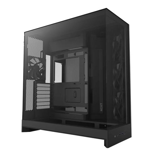 NZXT H9 Flow Tempered Glass ATX Mid-Tower Computer Case - Black — vista 1