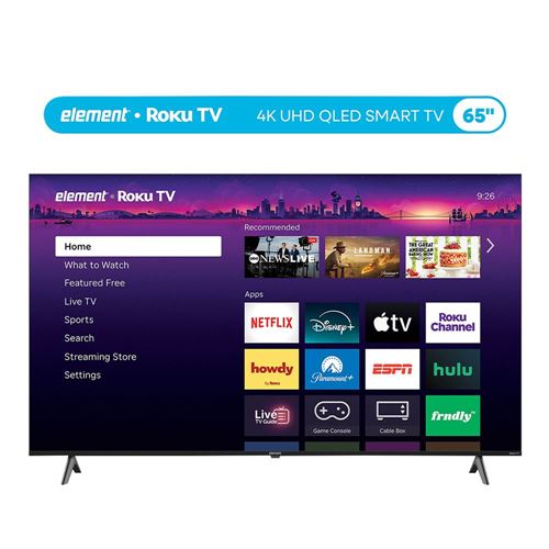 Element 65" Class (64.5" Diag.) 4K Ultra HD Smart QLED TV
 Dolby Audio;  Bluetooth Support — vista 1