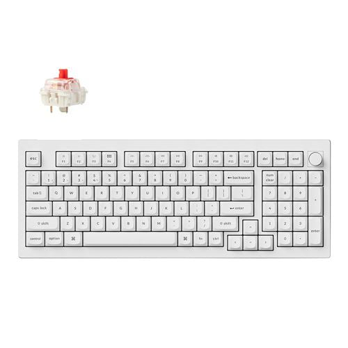 Keychron V5 Max Swappable RGB Backlight Mechanical Keyboard - White
 Red Mechanical Switch — vista 1