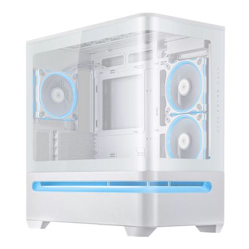 ASUS Prime AP202 ARGB Tempered Glass microATX Mid-Tower Computer Case - White — vista 1
