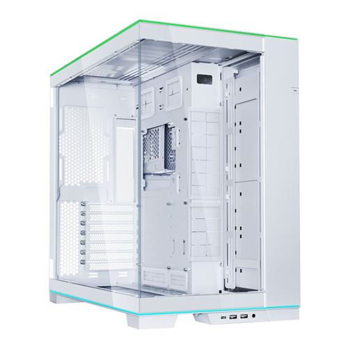 Lian Li O11D EVO RGB Tempered Glass ATX Mid-Tower Computer Case - White — vista 1